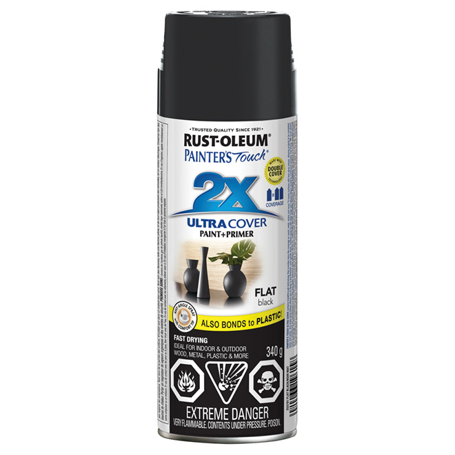 Ultra Cover 2X Spray Paint - Interior/Exterior - 340 g - Flat Black